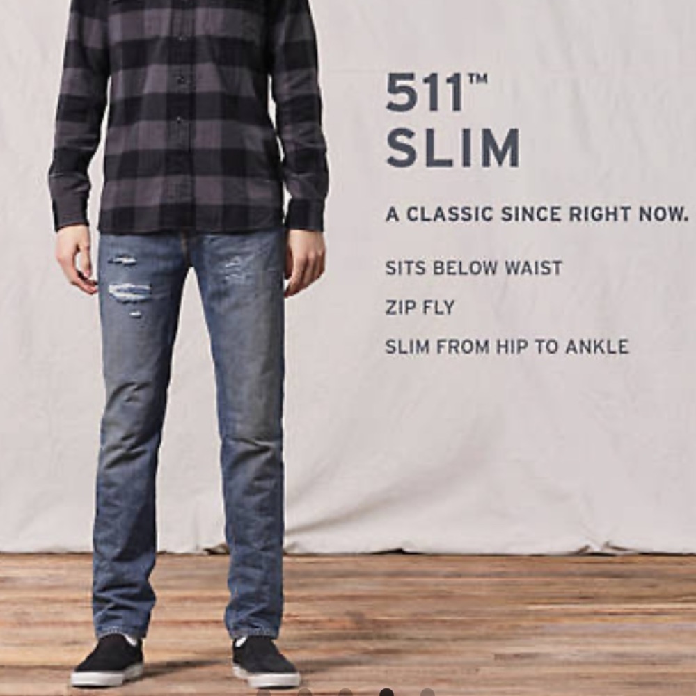 🎉3x HP🎉❣️SALE🆕Levi’s 511 Slim(Destructed) Jeans - Picture 8 of 10